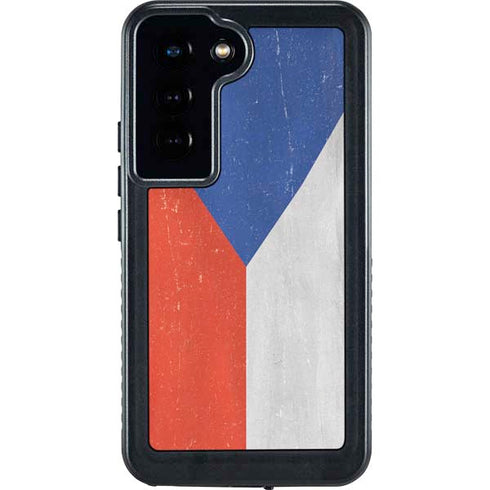 Czech Republic Flag Distressed Galaxy S24 Waterproof Case